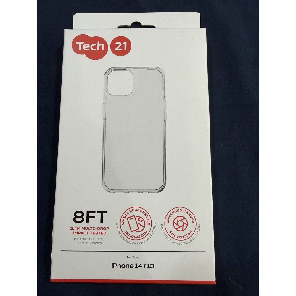 Tech21 Clear Cell Phone Case for iPhone 14 / 13 8FT Drop Protection - NEW IN BOX